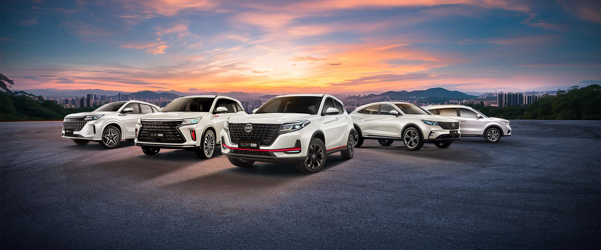 Visual promozionale DFSK, veicoli e soluzioni di mobilità sostenibile